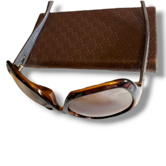 Vintage Gucci Brown Gradient Oversized G Logo Luxury Sunglasses With Case & COA main image 3
